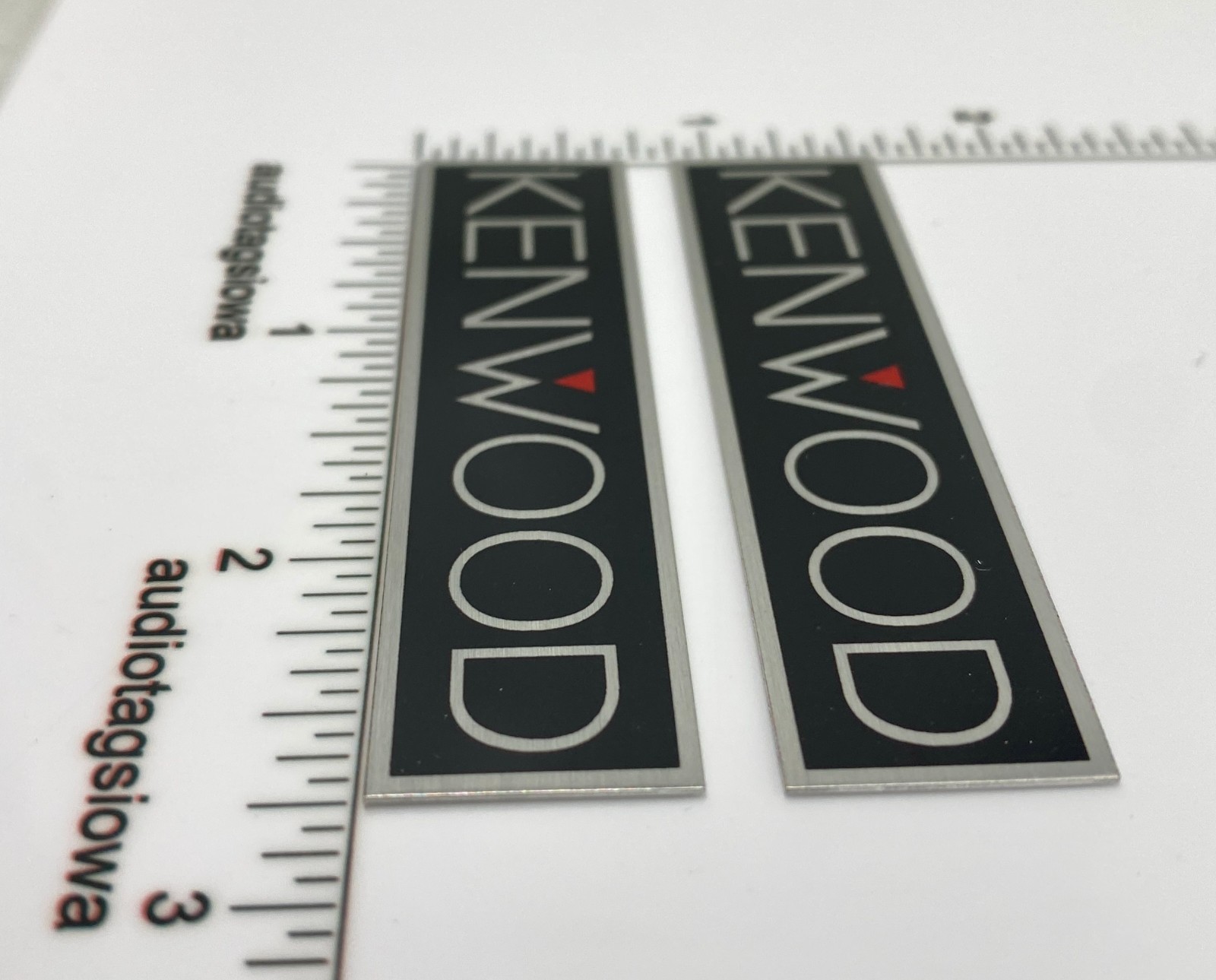 Kenwood Badge Logo Emblem Pair for Speakers, Amps, Turntables Black Version