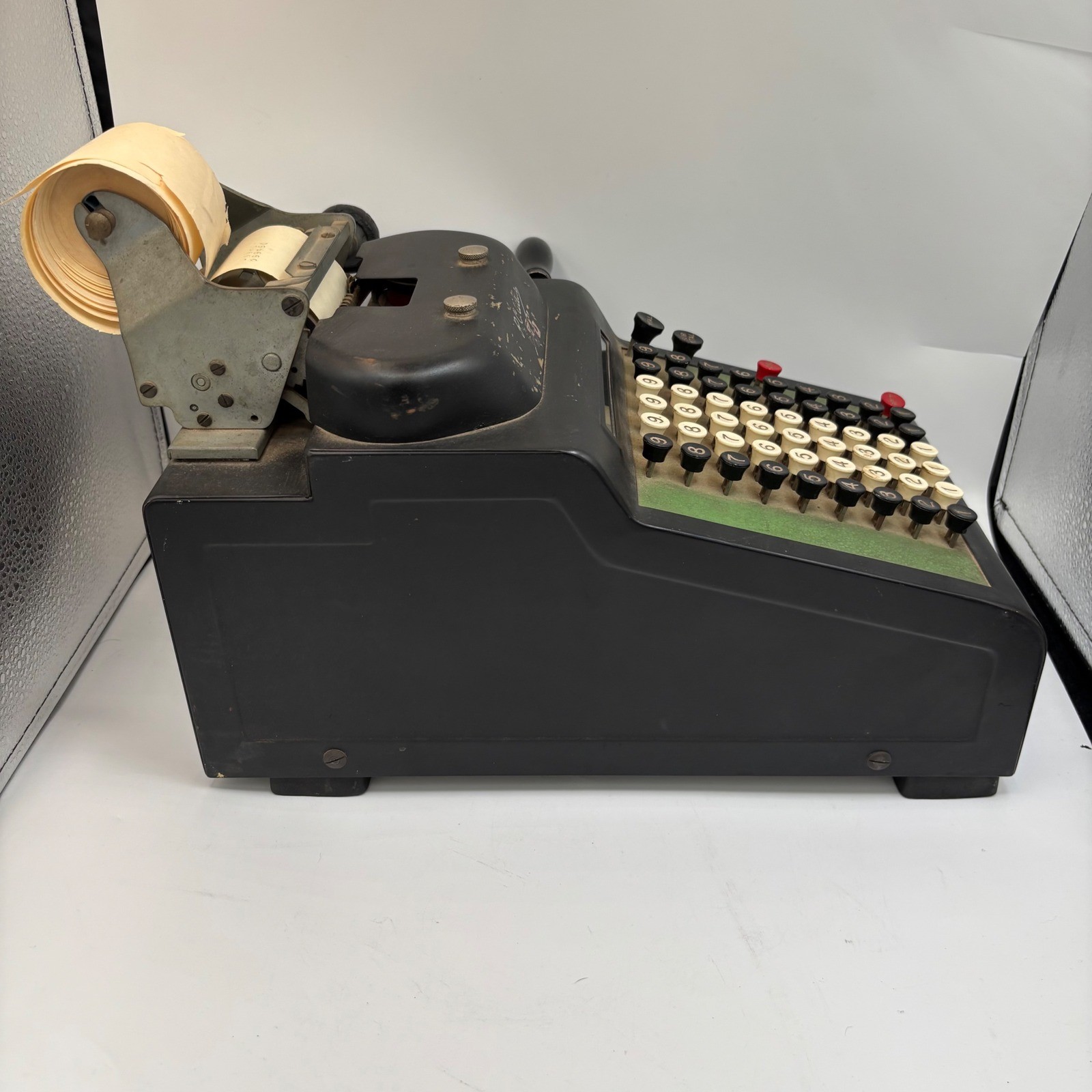 Vintage RC Allen Adding Machine Manual Crank Mechanical Calculator Untested Part