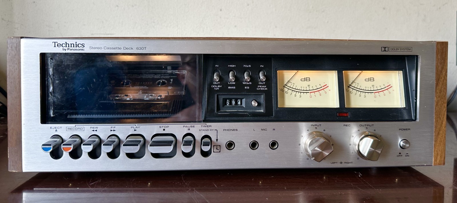Technics 630T Tape Deck, Partially Works, Needs Capstan Pinch Roller Repaired