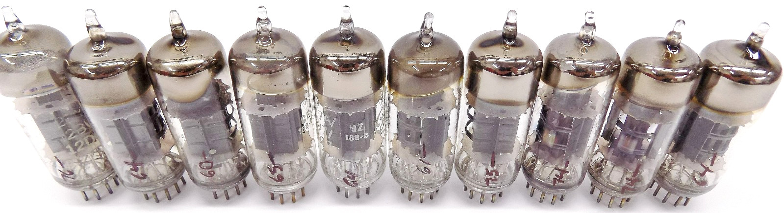 10 Nice Tested Vintage General Electric 12BY7A Black Plate Vacuum Tubes