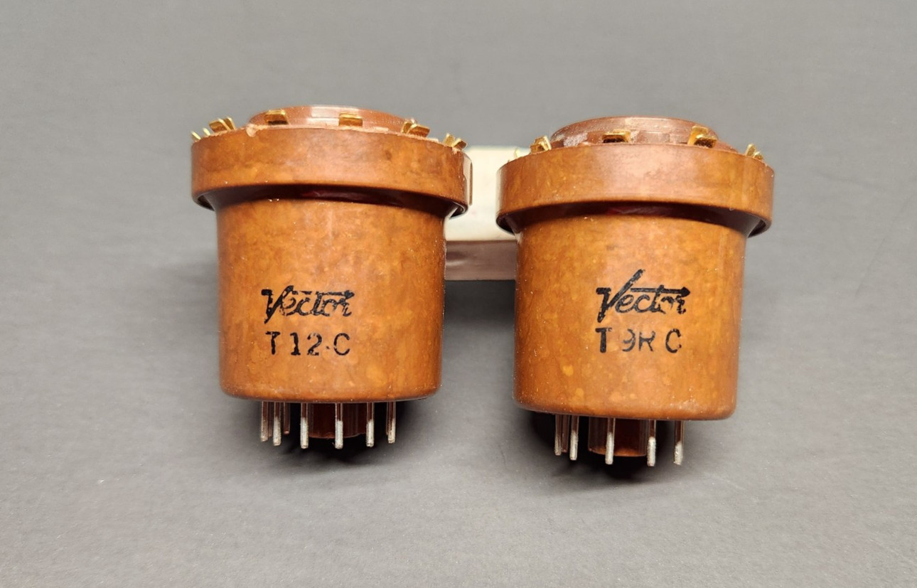 Vector T-12-C Compactron & T-9R-C Novar Socket Adapter Pair – Verified