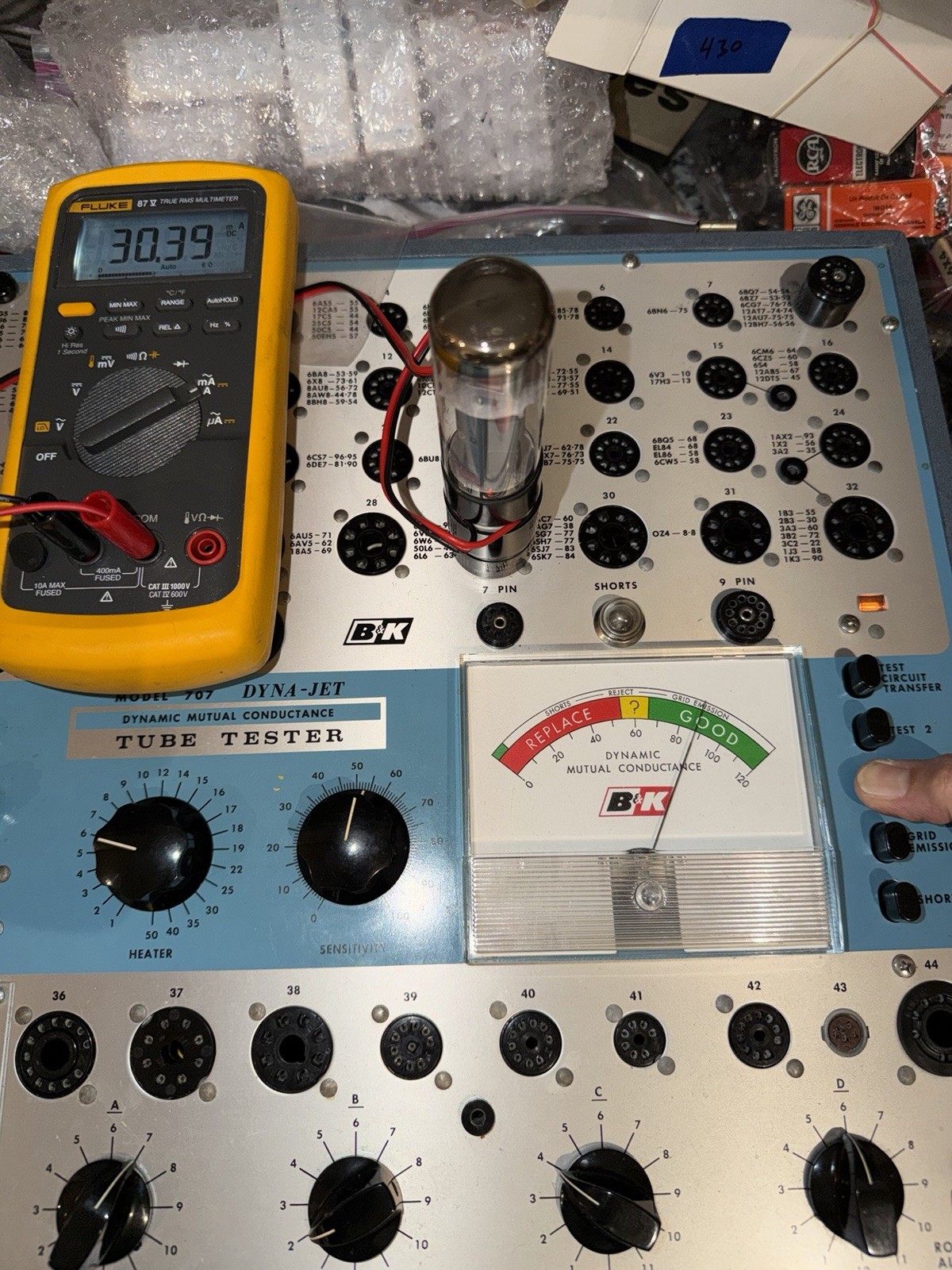 PAIR Matsushita EL34 6CA7 Tubes Tested For GM, Plate Current & Emissions