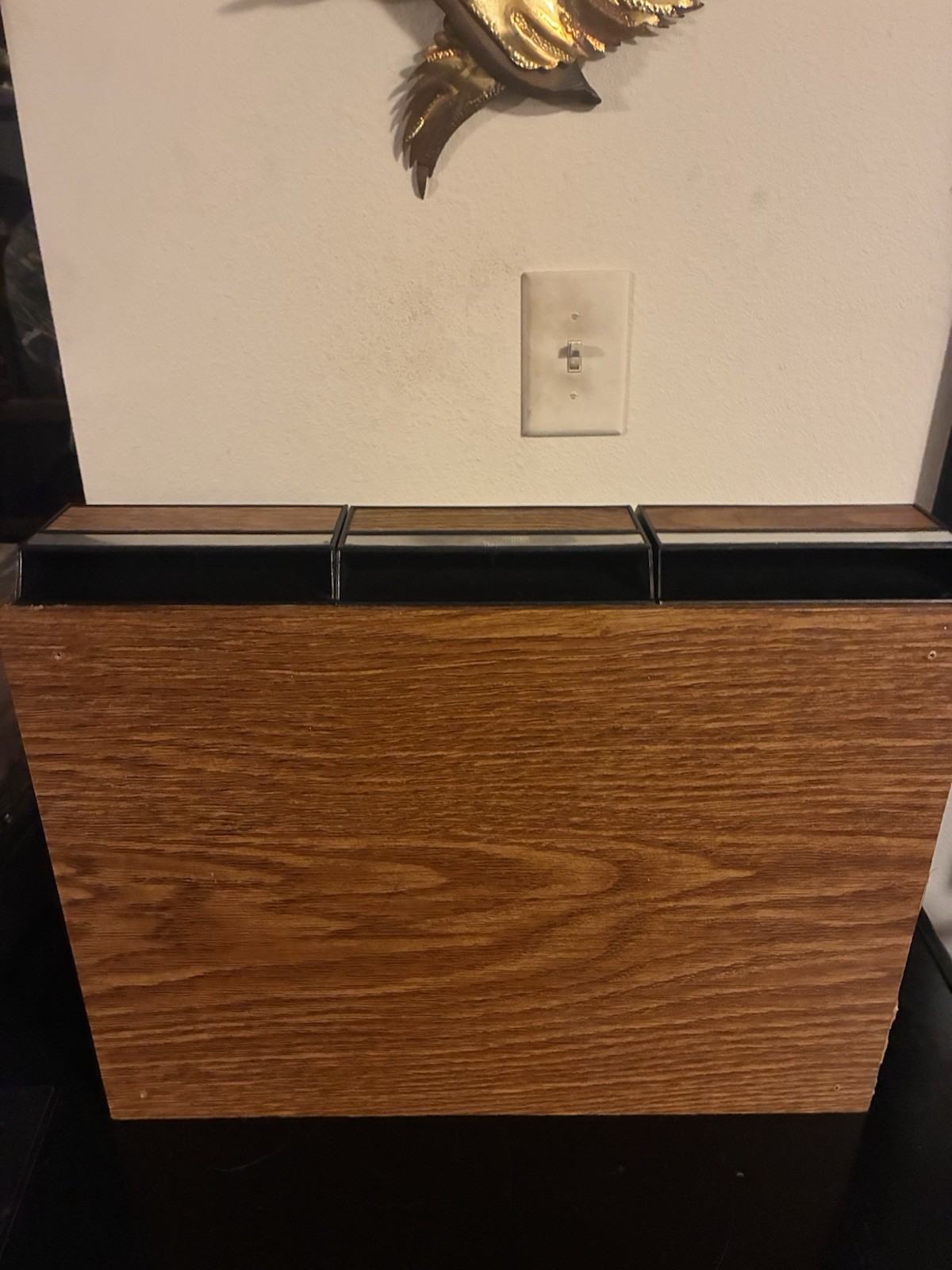 Vintage Audio Cassette Storage Holder Wood Look 3 Drawer Cabinet Holds 42