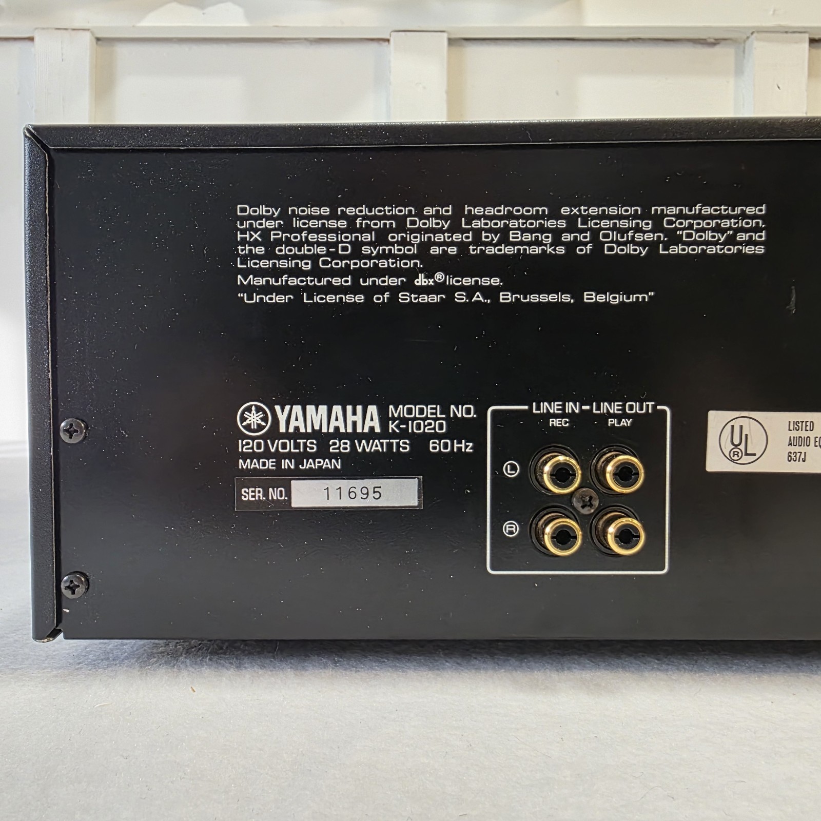 YAMAHA K-1020 3-Head Dual capstan Dolby B/C DBX Cassette FOR PARTS OR REPAIR