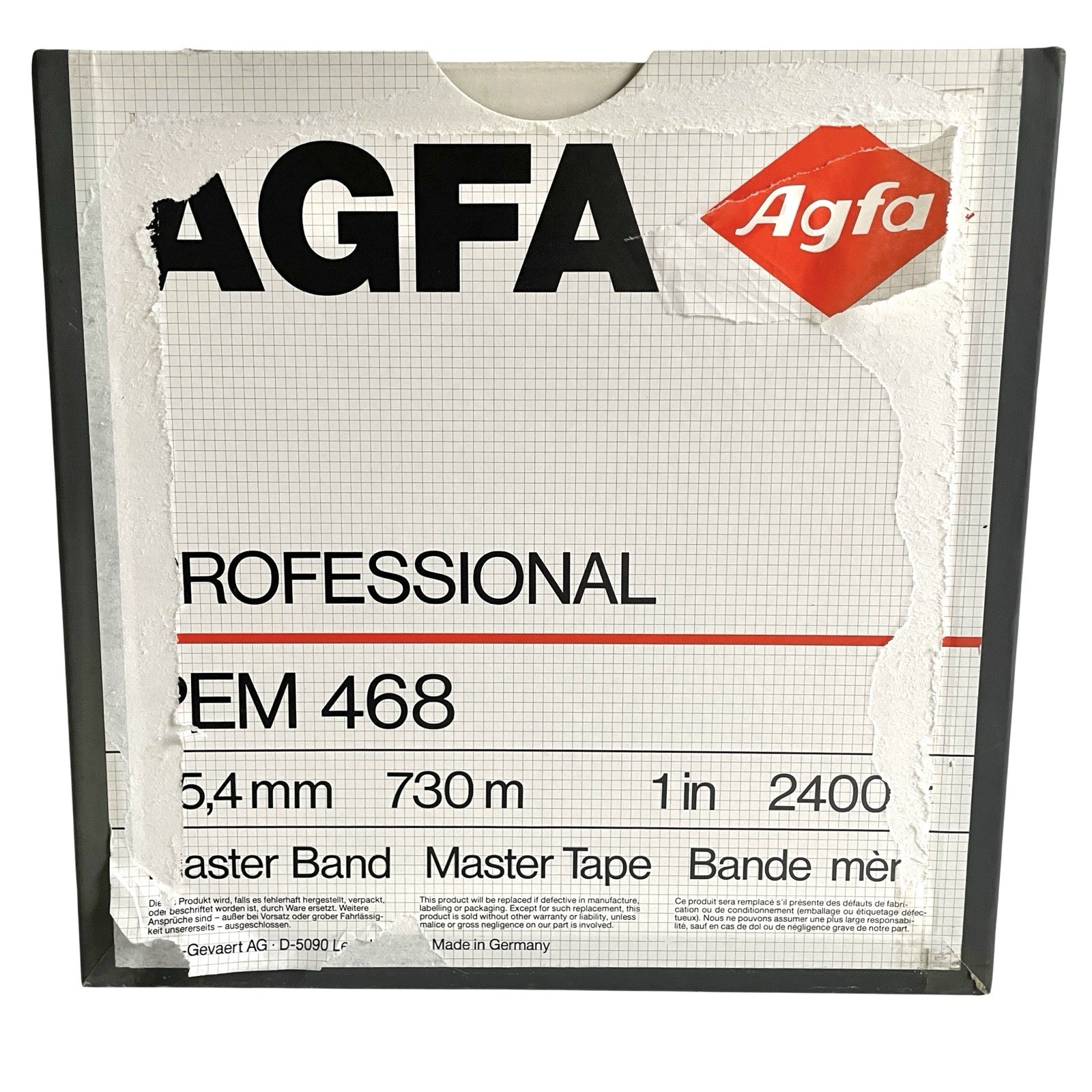 Vintage Pro Audio AGFA PEM 468 Empty 1″ Metal Analog Tape Reel 10.5” With Box
