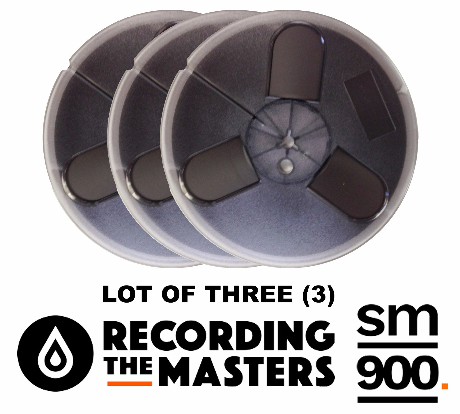 LOT OF(3) SM900 RTM PYRAL RMG RMGI TAPE REEL TO REEL 1/4″ X 1200′ 7″ PLASTIC NEW