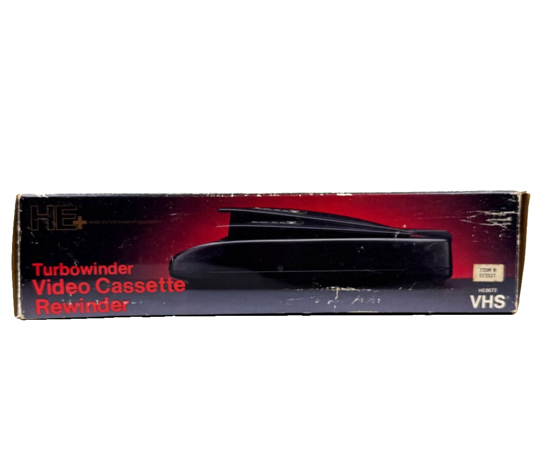 HE+ Turbowinder HE8672 VHS Video Cassette Rewinder NOS Sealed Jasco Vintage