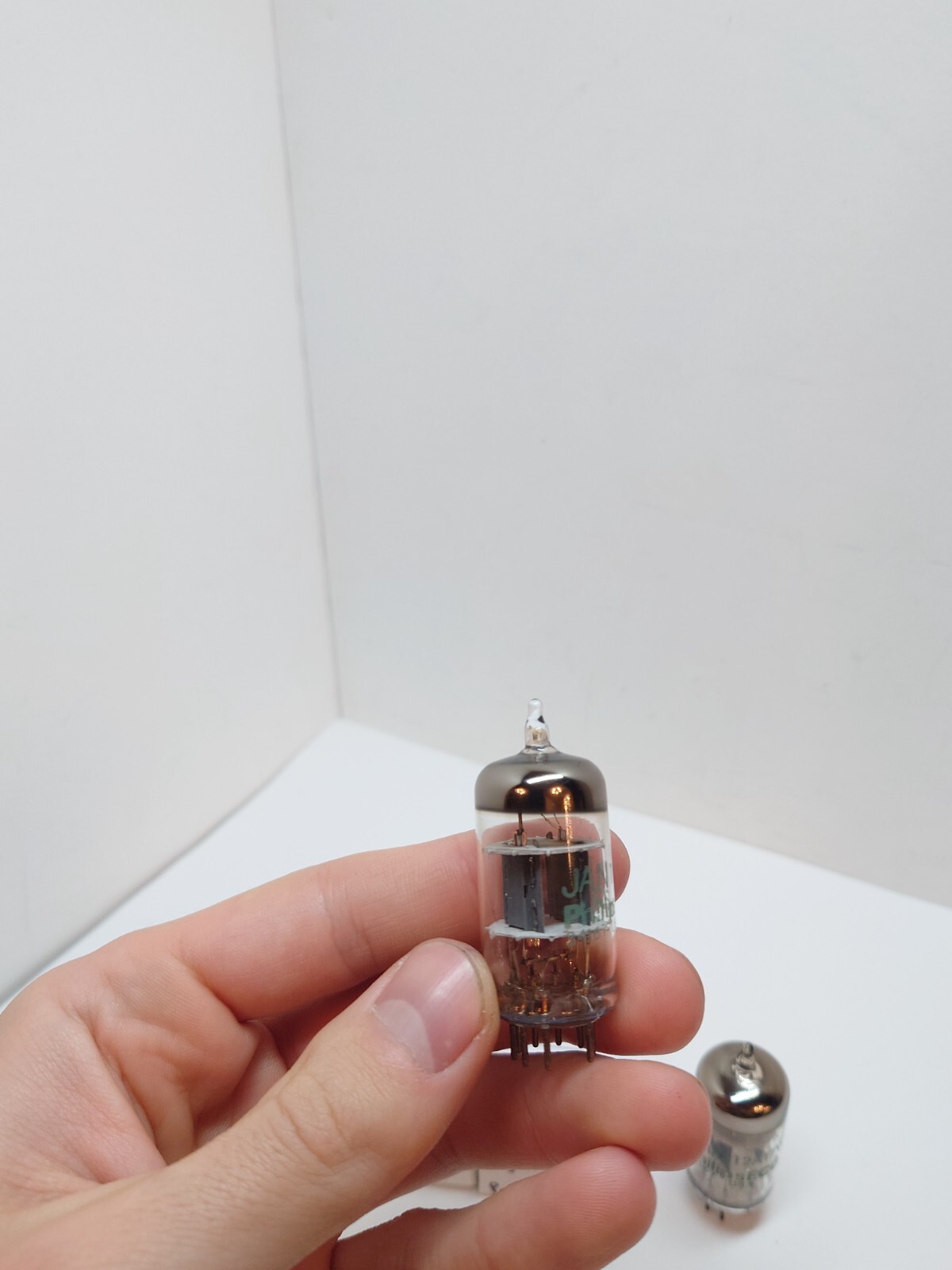 Matched Pair of Philips 12AT7WC TV-7 Tested VACUUM TUBE O-Getter Grey Plate