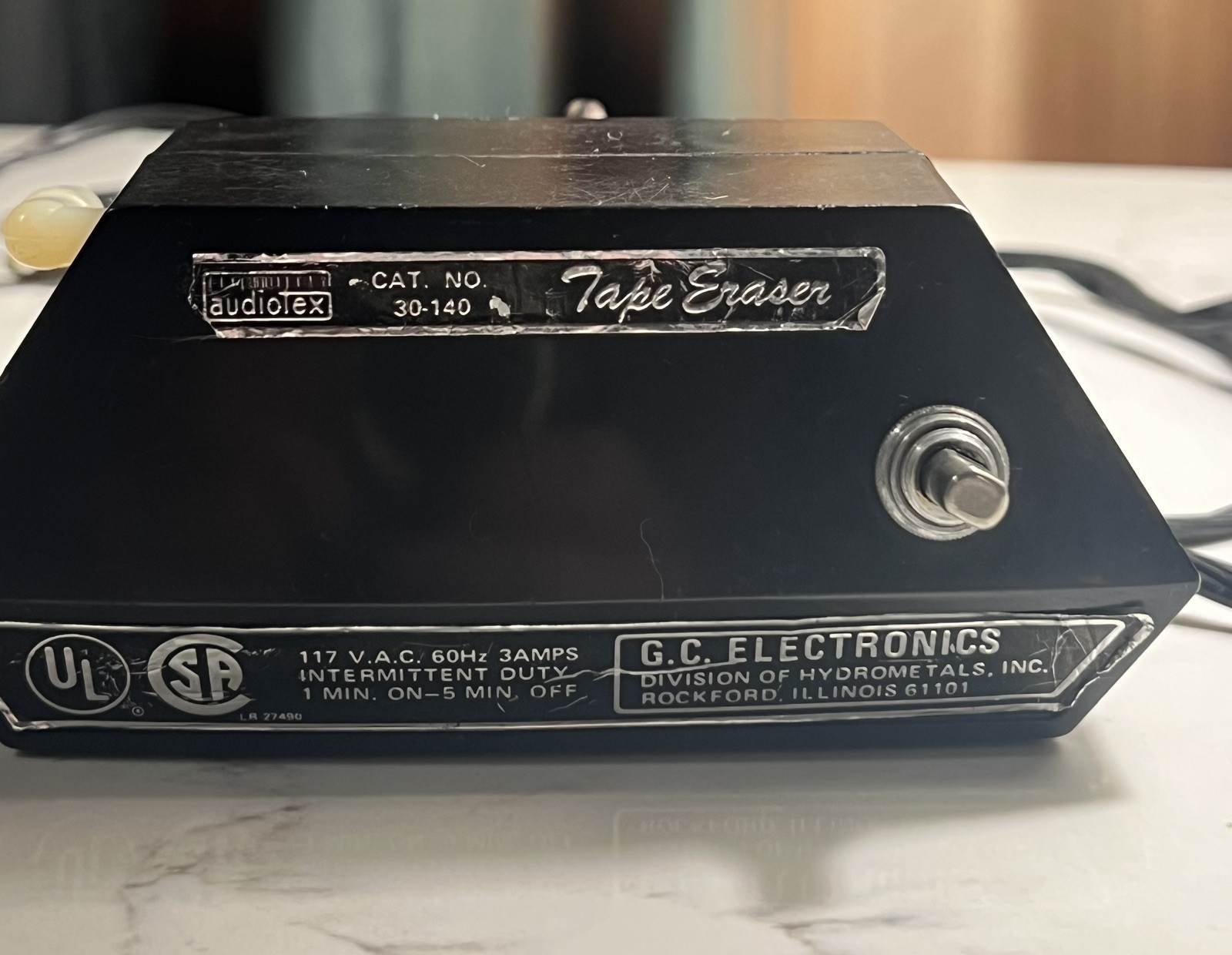 Audiotex 30-140 Tape Eraser GC Electronics Works per orig owner, untested by me