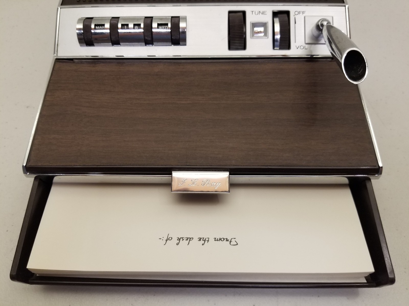 Vtg. President by Peerless Eight Transistor Desk Set AM Radio Calendar Memo NOS!