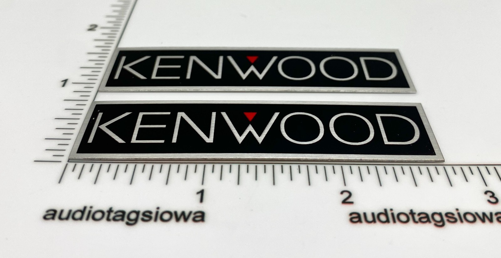 Kenwood Badge Logo Emblem Pair for Speakers, Amps, Turntables Black Version