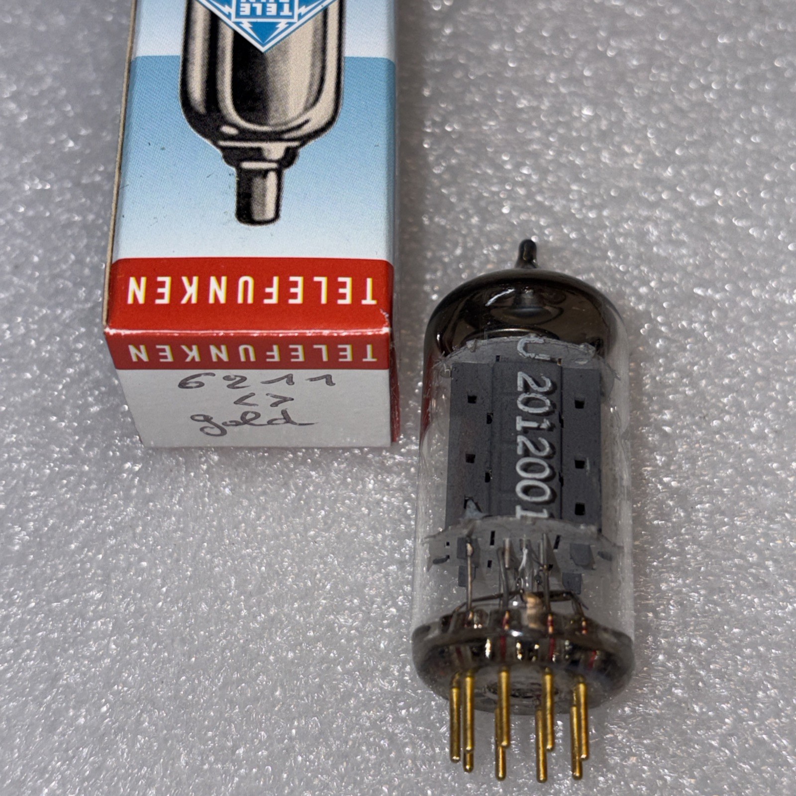 RARE GOLD PIN NOS TELEFUNKEN 6211 TUBE SIM TO ECC801s WEST GERMANY AMPLITREX NOS