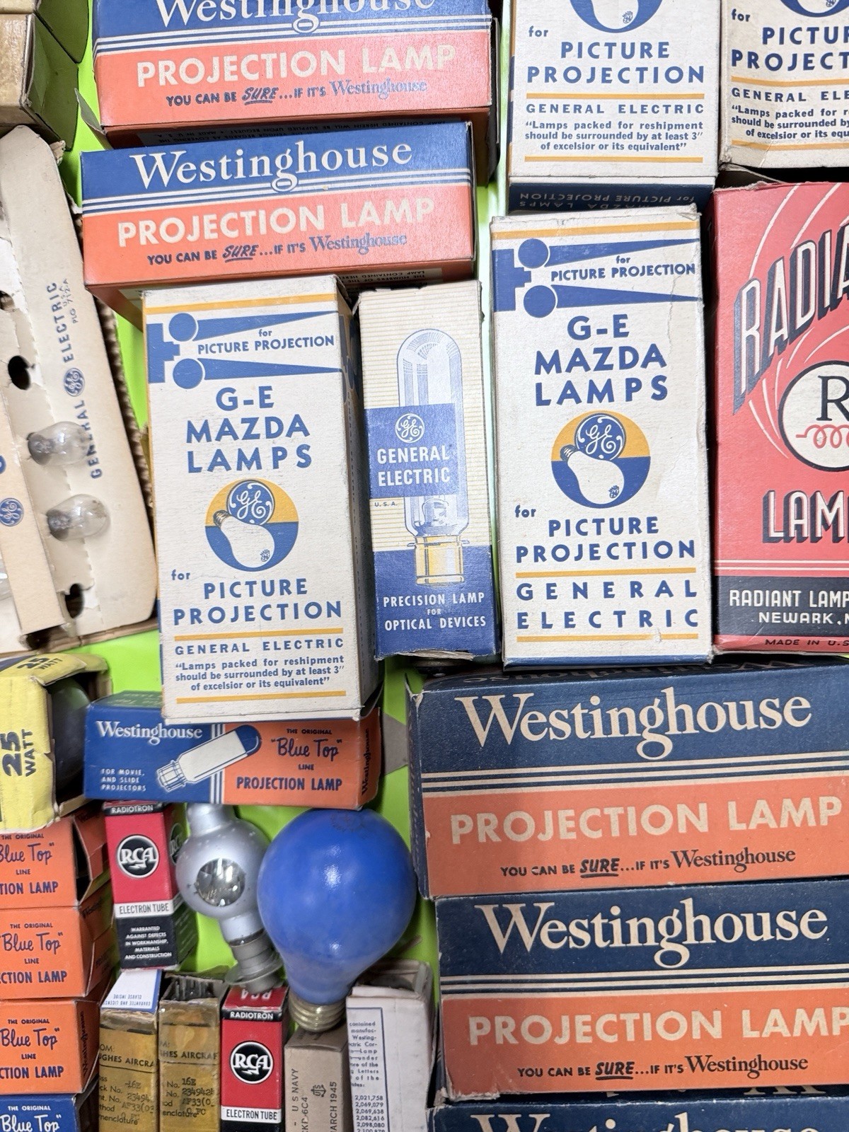 Vintage Projection Lamp & Vacuum Tube Lot Westinghouse GE Mazda RCA ✅