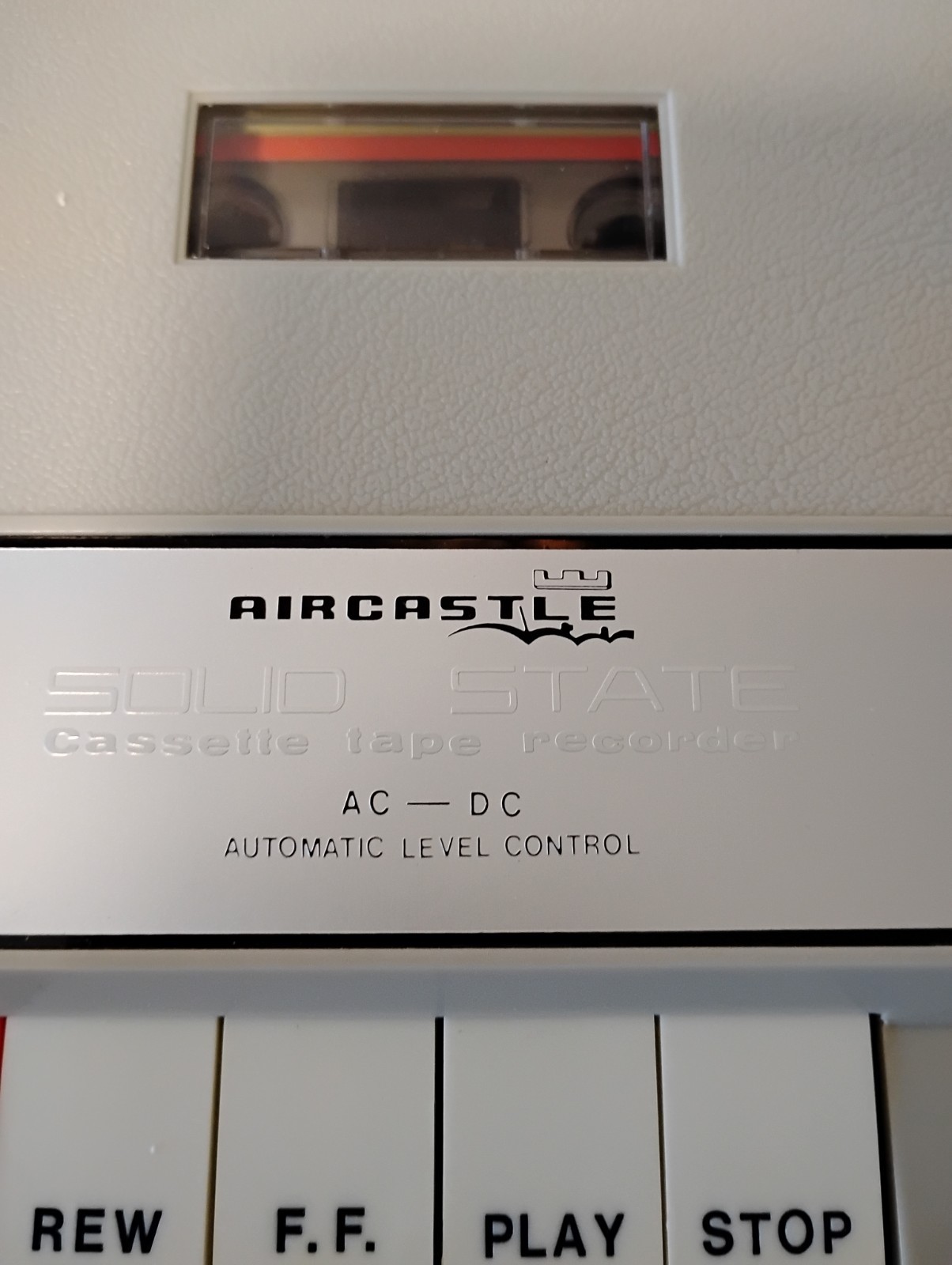 Vintage AirCastle Solid State Cassette Tape Recorder AC DC Working Condition