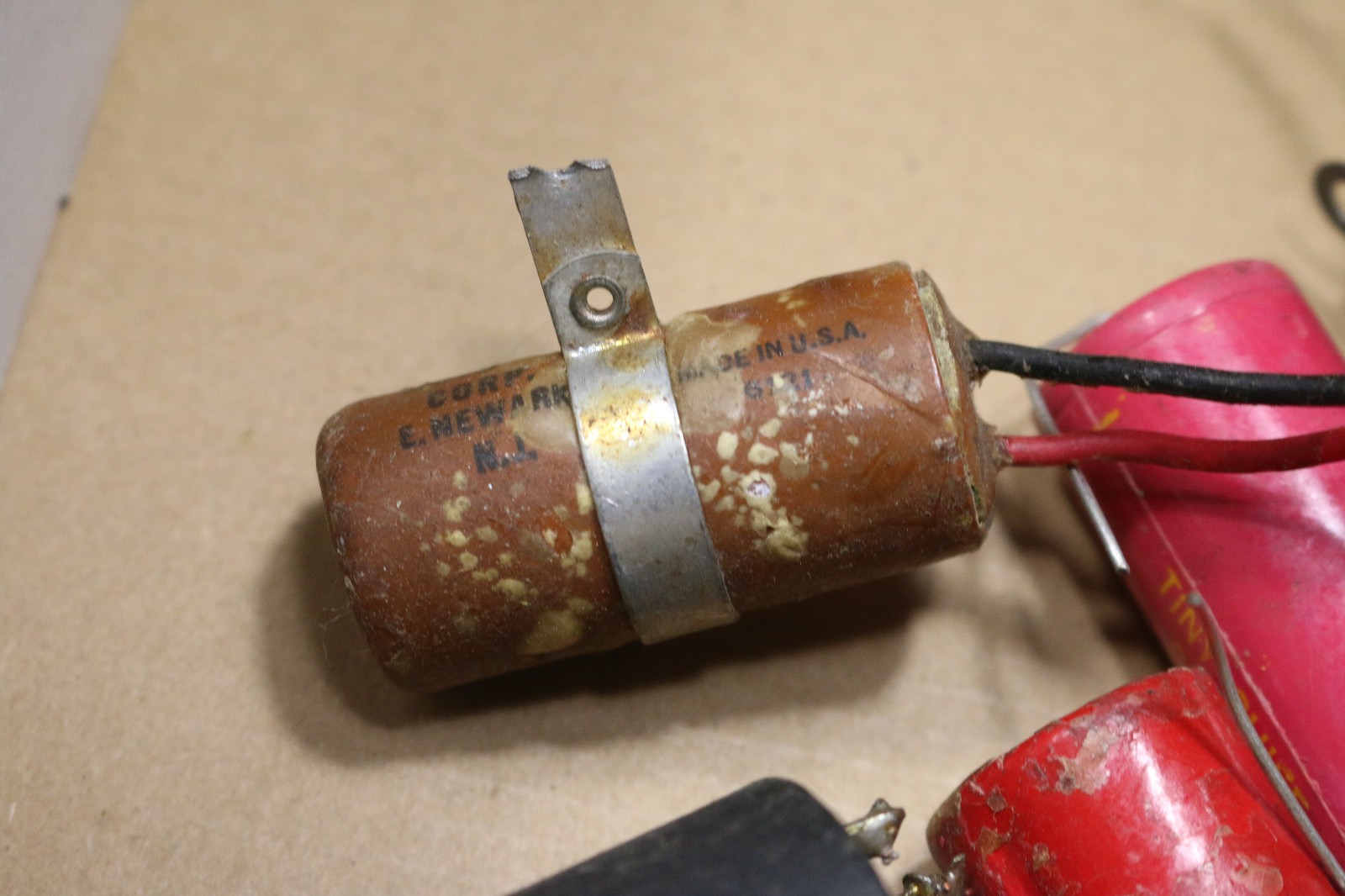 Lot of 9 Vintage Capacitors Can Astron Oil PIO Cornell Paper Aerovox For Parts