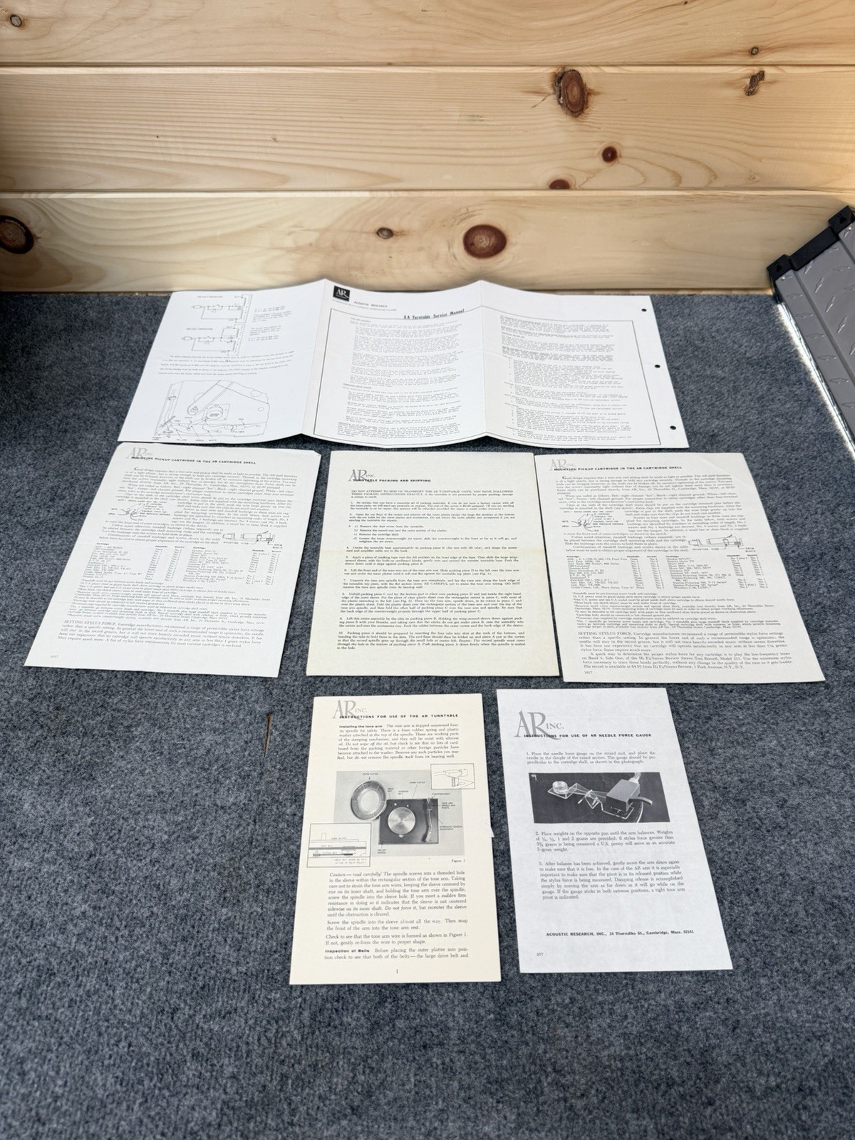 ⭐️Original Acoustic Research AR-XA Turntable Service & Instruction Manual +More