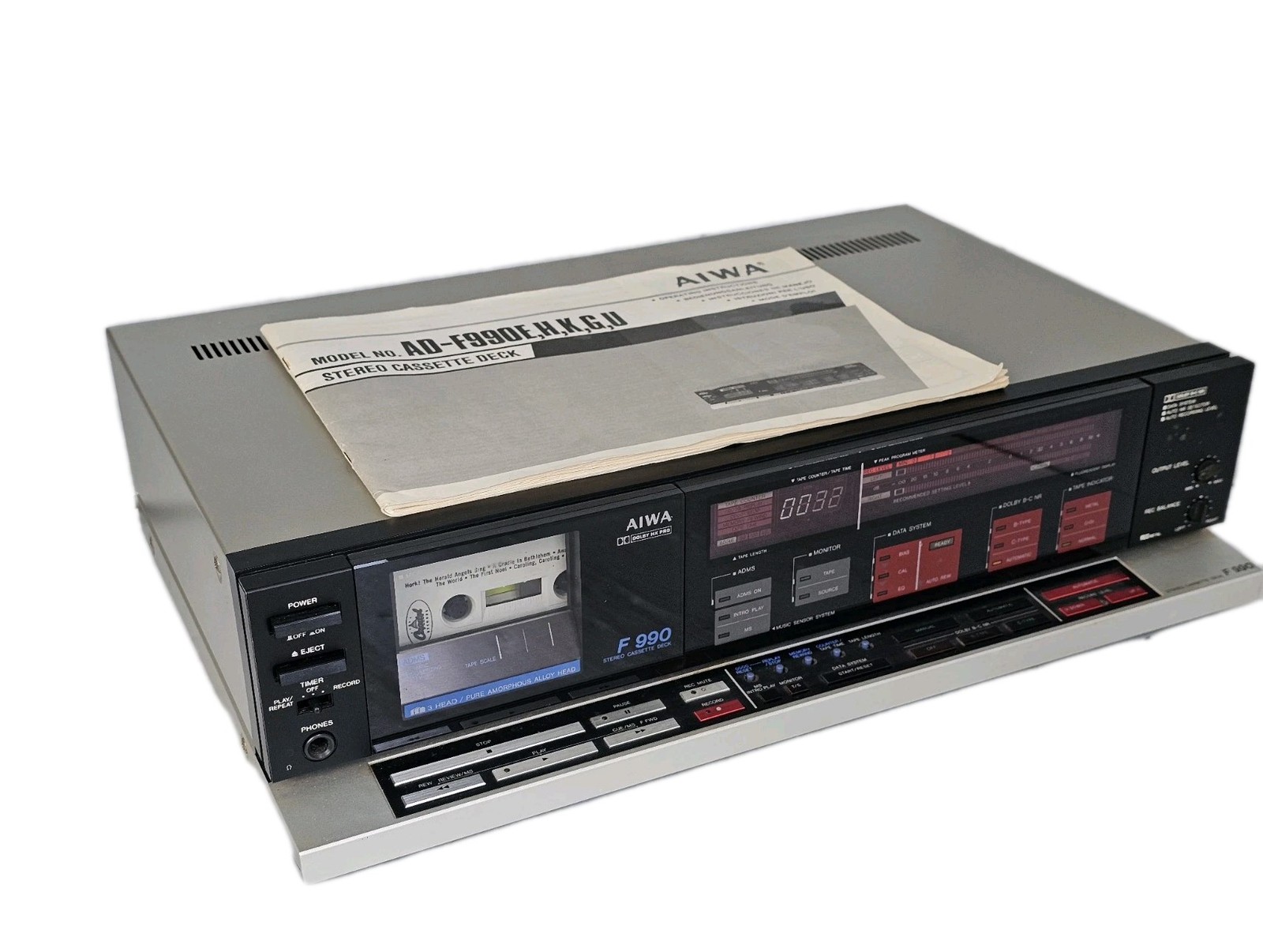 Rare-Vintage (New Other) Aiwa AD-F990U Audiophile Stereo Cassette Deck w/ Manual
