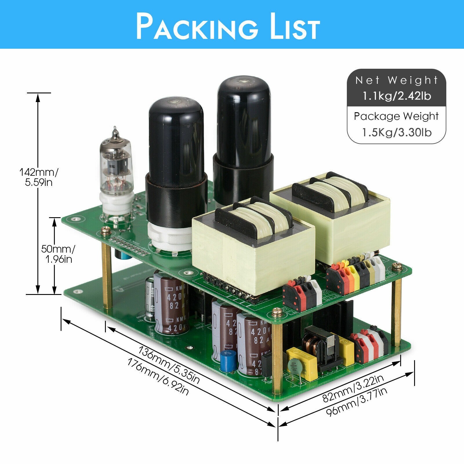 HiFi 6P6P Vacuum Tube Power Amplifier Single-Ended Stereo Desktop Audio Amp 3W×2