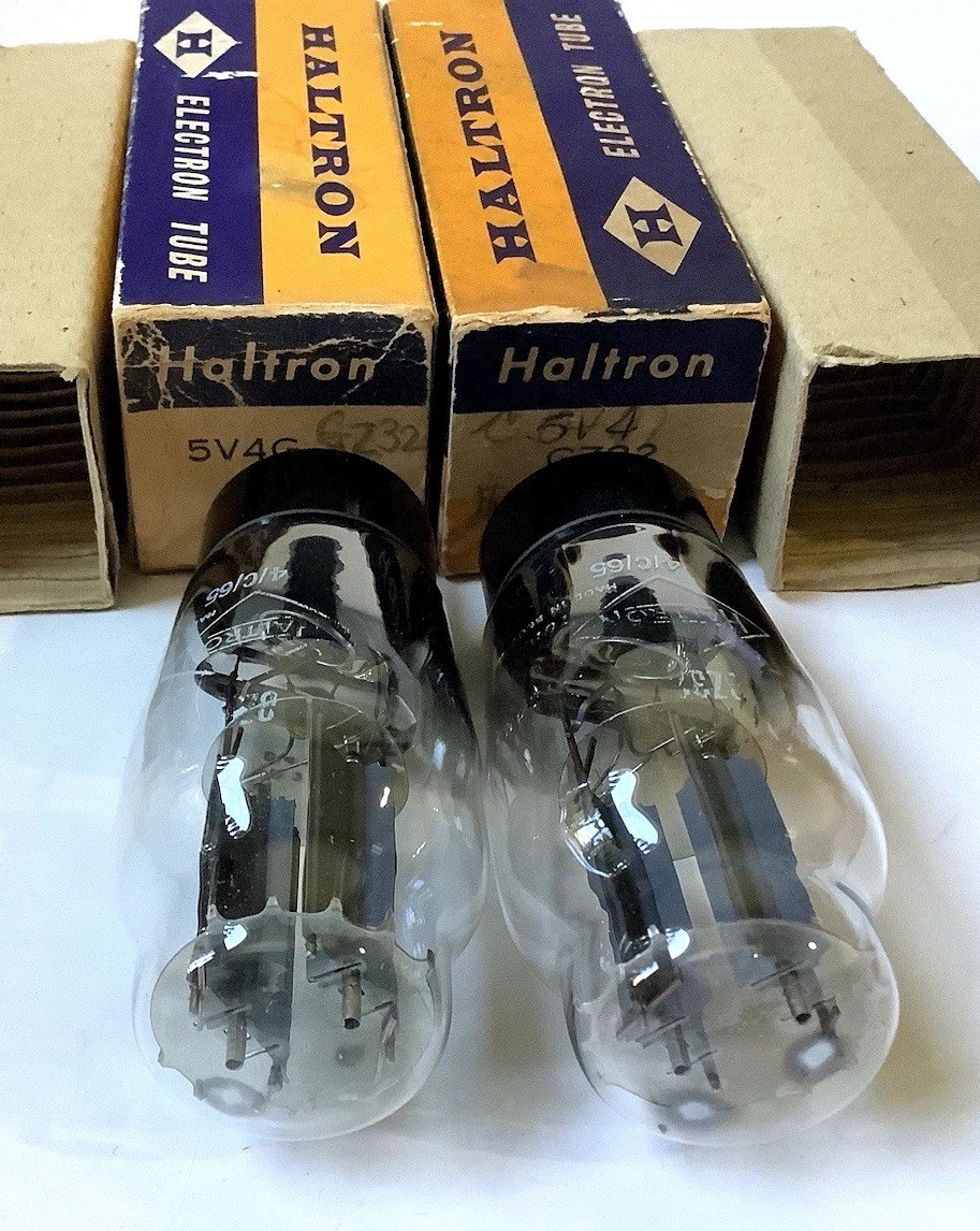 (2) HALTRON GZ32 /5V4G / CV593 Tube Mullard Etched B Code 1965 ENGLAND