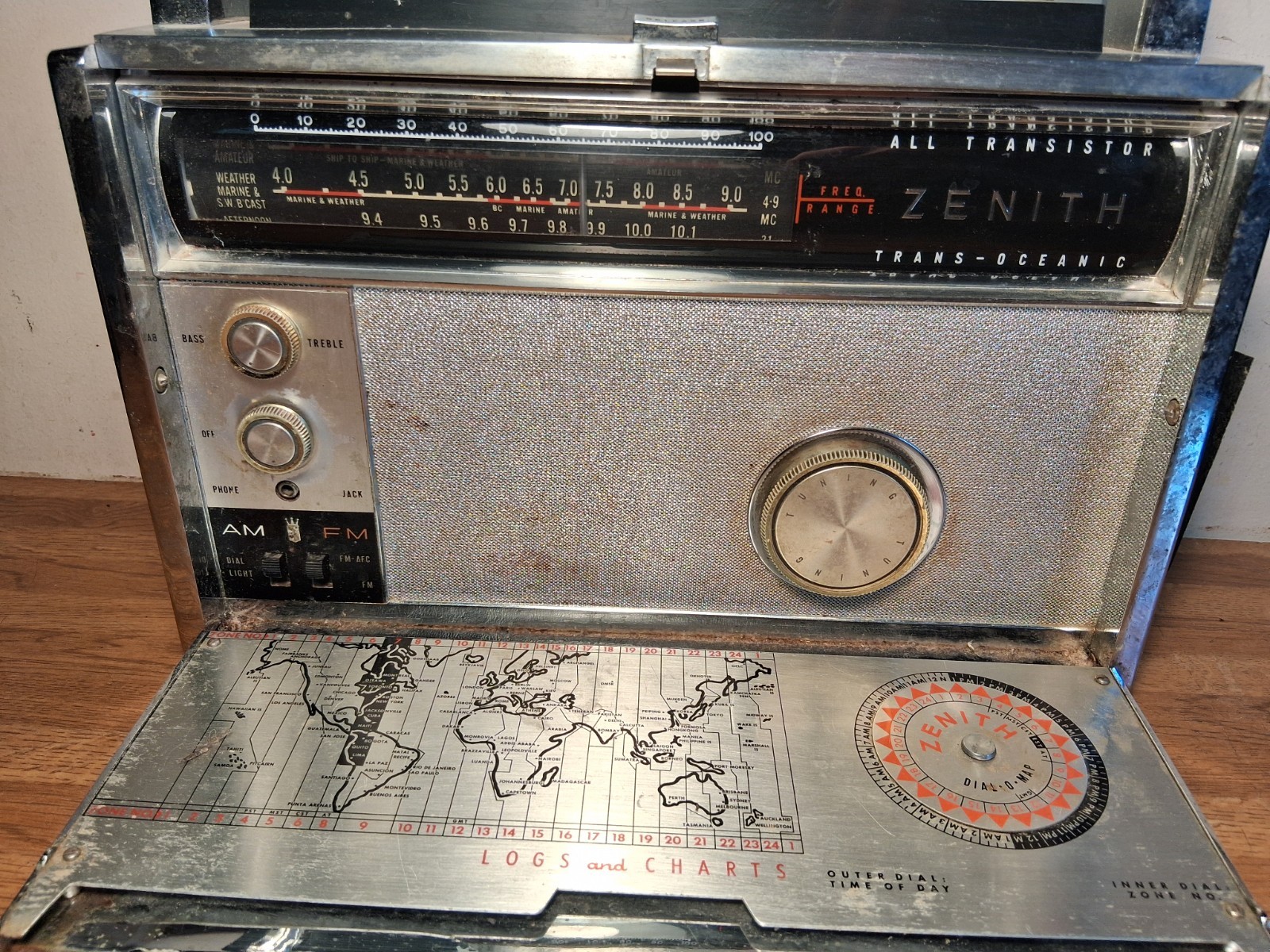~Untested Zenith Royal 3000-1 Trans-Oceanic FM-AM Multiband Radio~
