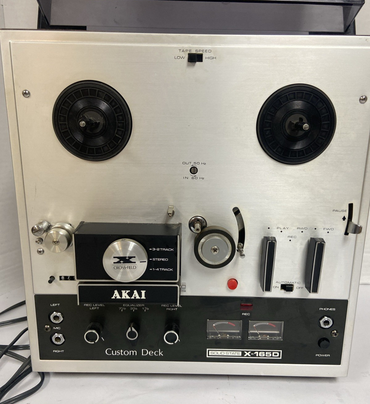 akai x 165d reel to reel player—with dust cover– tested and works