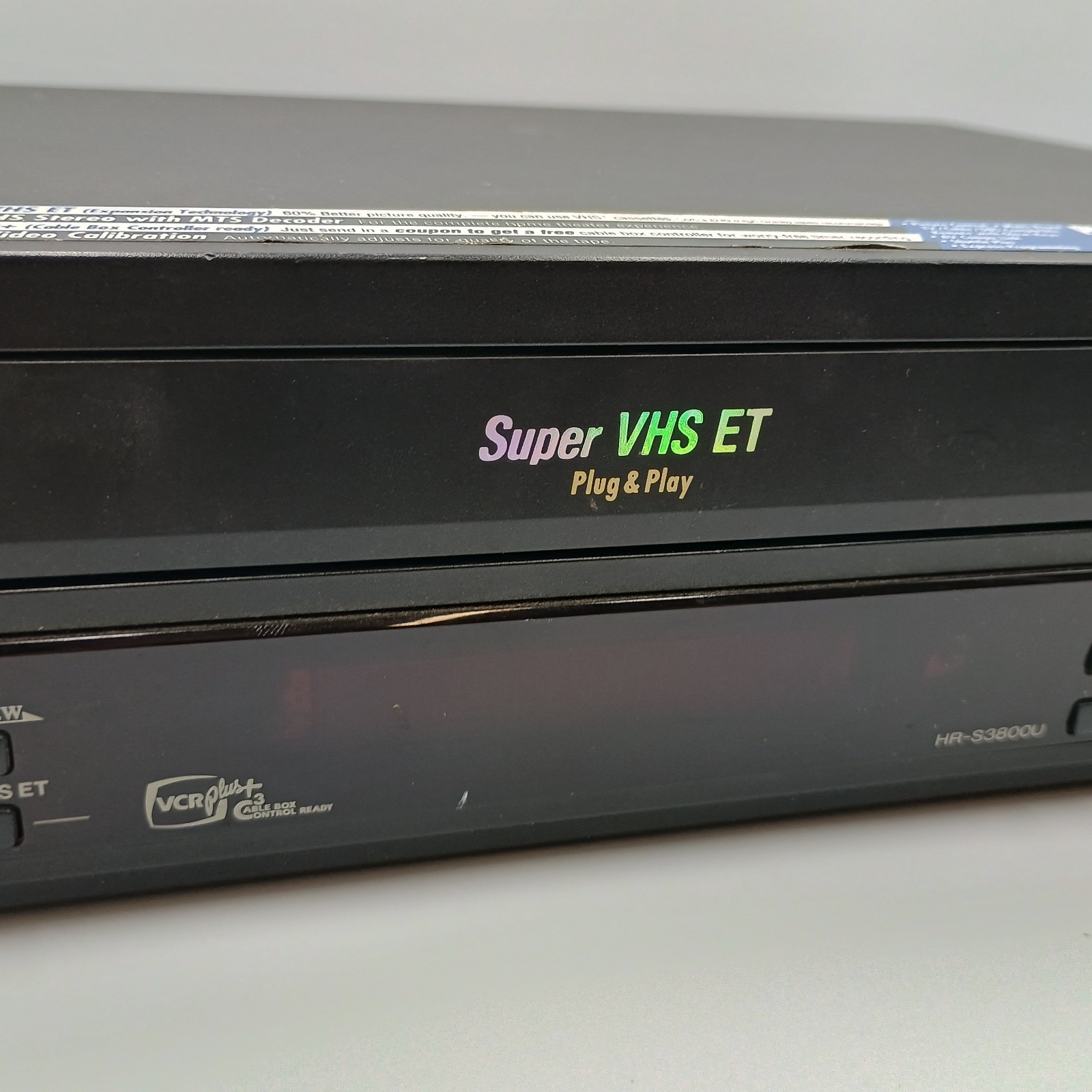 JVC HR-S3800U Super VHS ET Hi-Fi VCR Parts/Repair Load Mechanism Stuck
