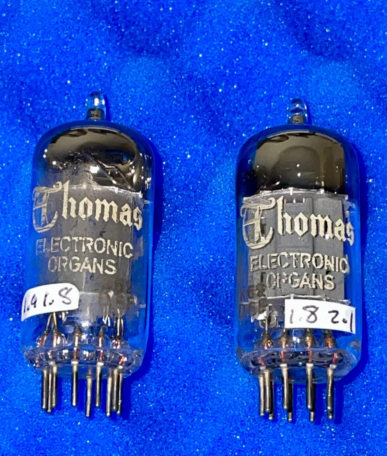 TWO Valvo ECC82 12AU7 Tubes / k62 / 45 deg. D Getter – 1956 /Amplitrex👍 Amperex