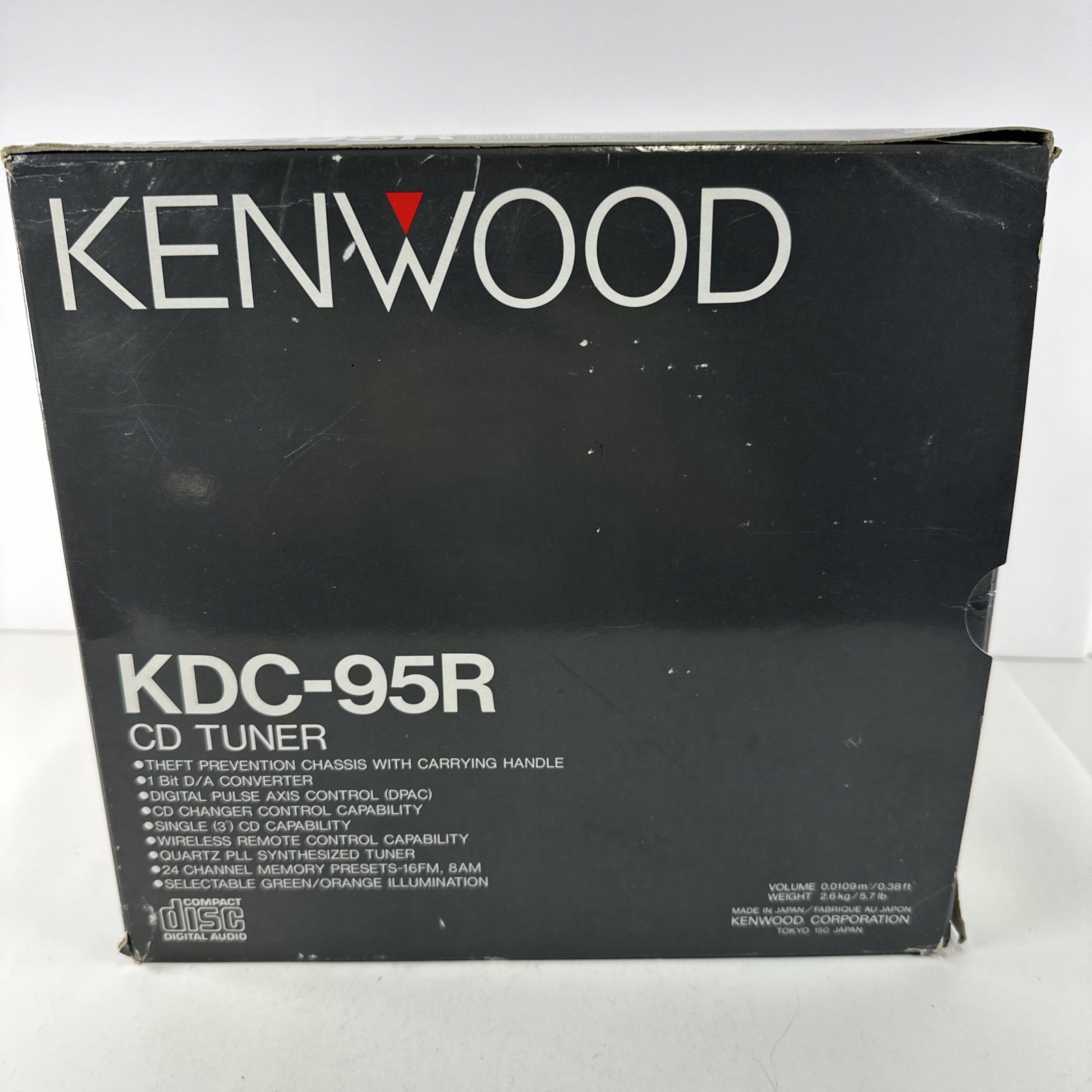 Kenwood KDC-95R Car CD Player Receiver Complete In Box Untested 1991 Japan