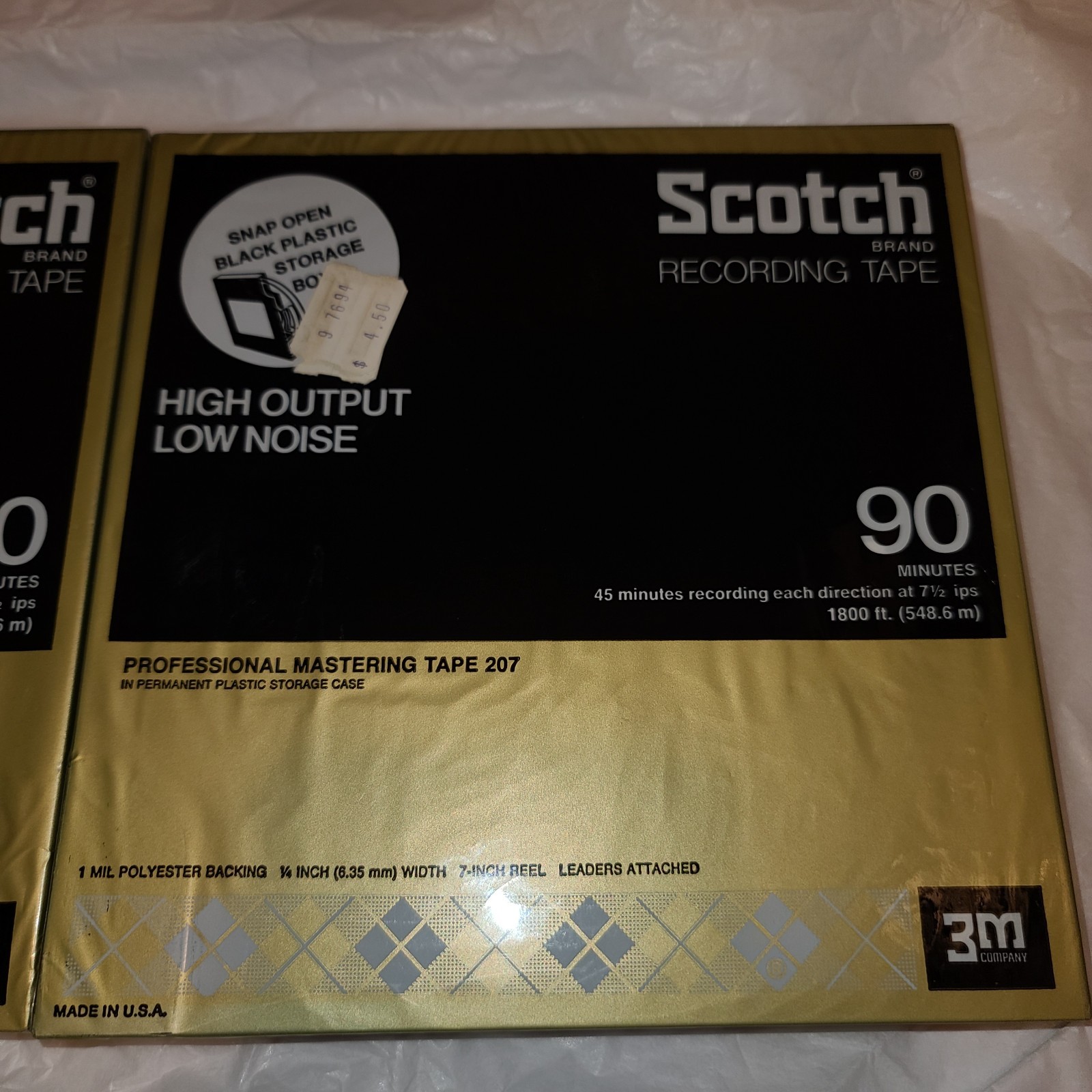 Scotch Recording Tape 207 Lot Of 2 Reels Professional 7″ Sealed Set Snap Open
