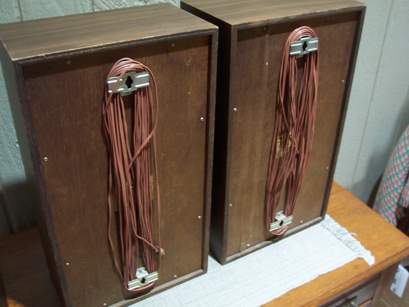VTG PANASONIC 7750 Bookshelf 2 SPEAKERS SYSTEM 17.5″x10″x5.75″ Wood Grain WORK