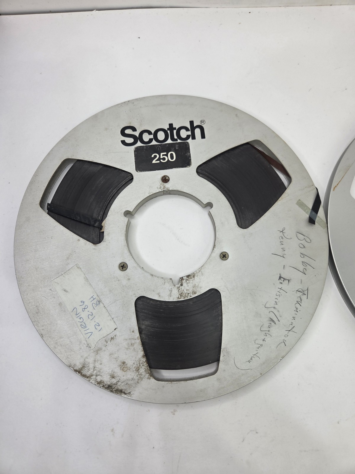 Lot 2 Scotch 250 10.5″ Metal Reel To Reel Recording Tapes Audio Reels