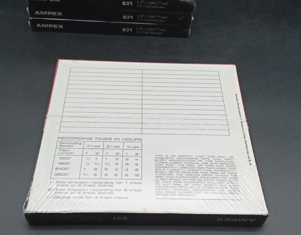 AMPEX 631 Reel to Reel Professional Recording Tape (lot of 11) 7″ Reel ~ Sealed