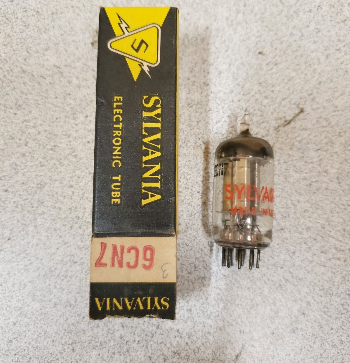 Vintage lot of 5 SYLVANIA Electronic Tubes,6S4A,6CN7,12AD6,6BK7B,6BH8, UNTESTED