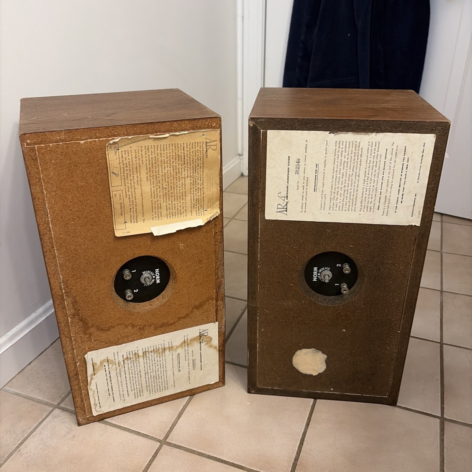 Acoustic Research AR-4X Speakers Late 60’s Classic Speakers Works
