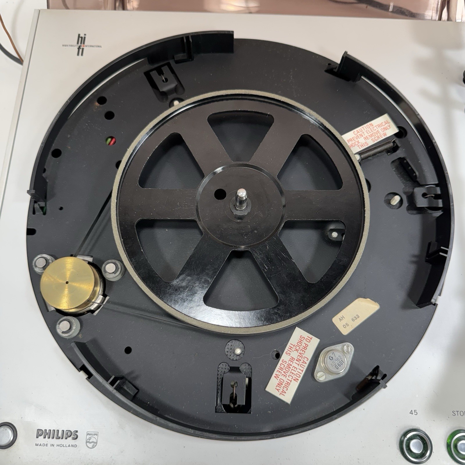 Philips 212 Electronic Turntable – Parts or Repair – Power Button Stuck