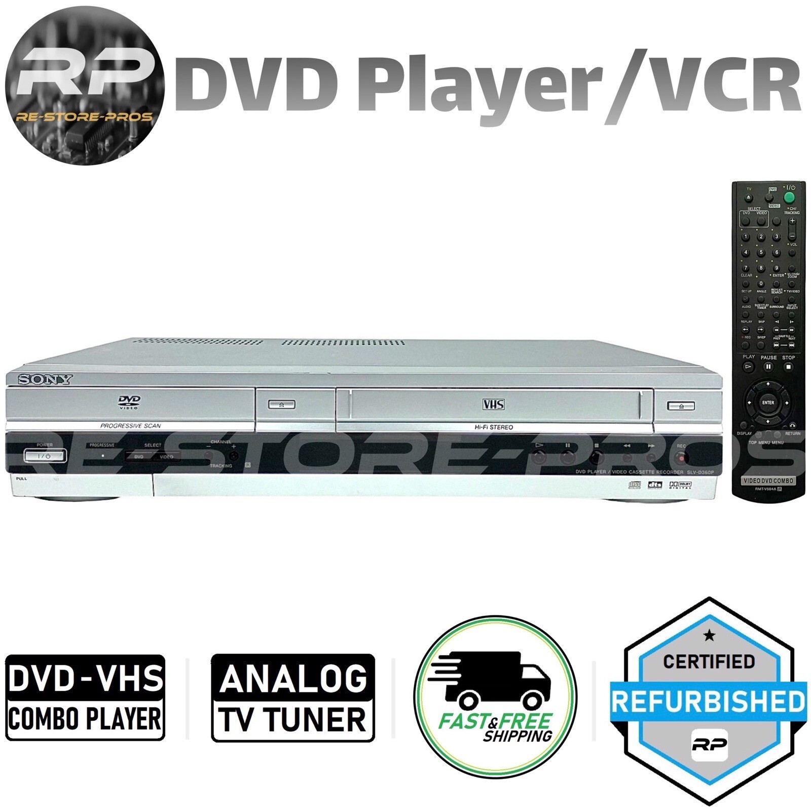Sony SLV-D360P DVD VCR Combo Player VHS Hi-Fi Stereo Progressive