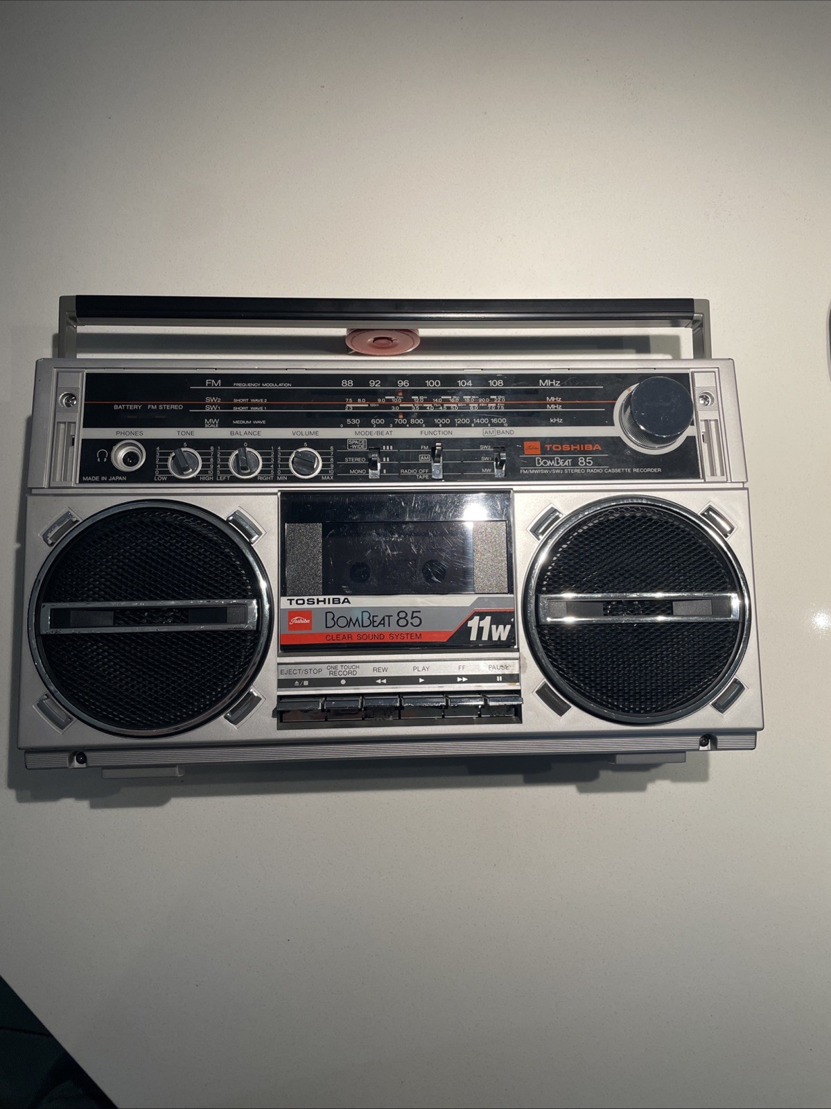 Toshiba BomBeat 85 RT-85S Vintage Boombox Japan Radio Works READ