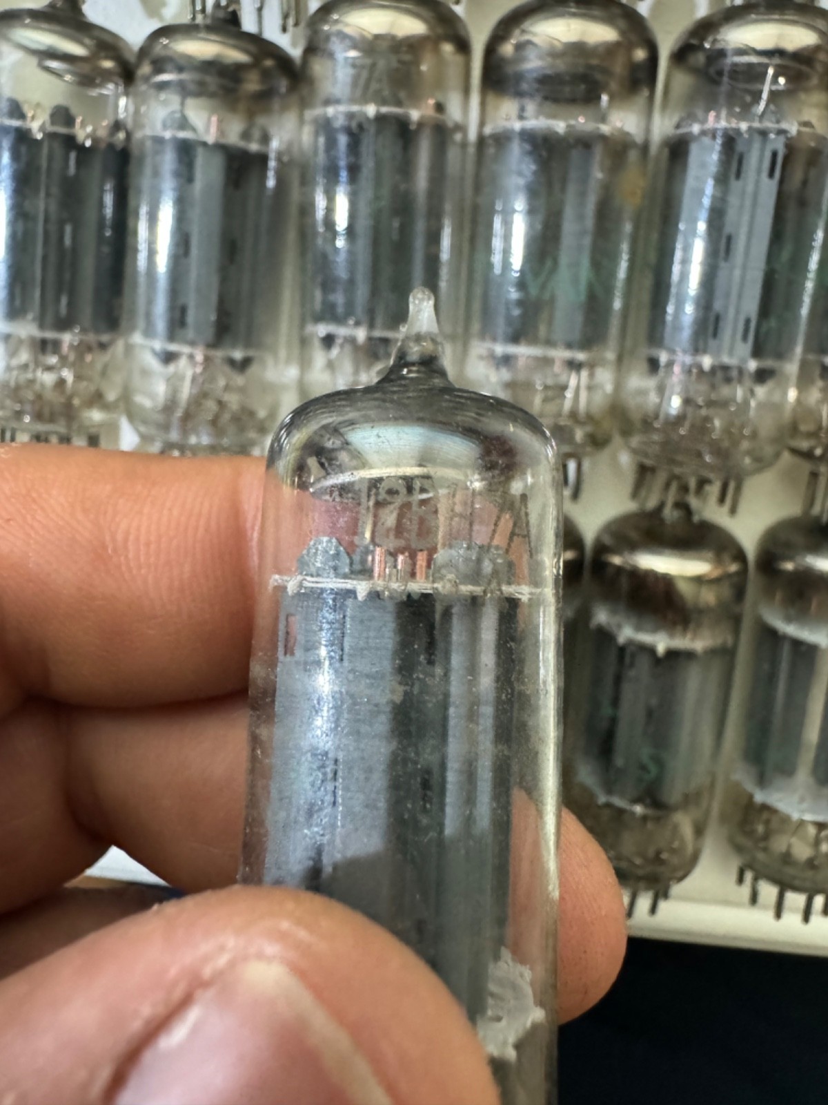 Sylvania 12BH7A Vacuum Tubes / Long Grey Plates