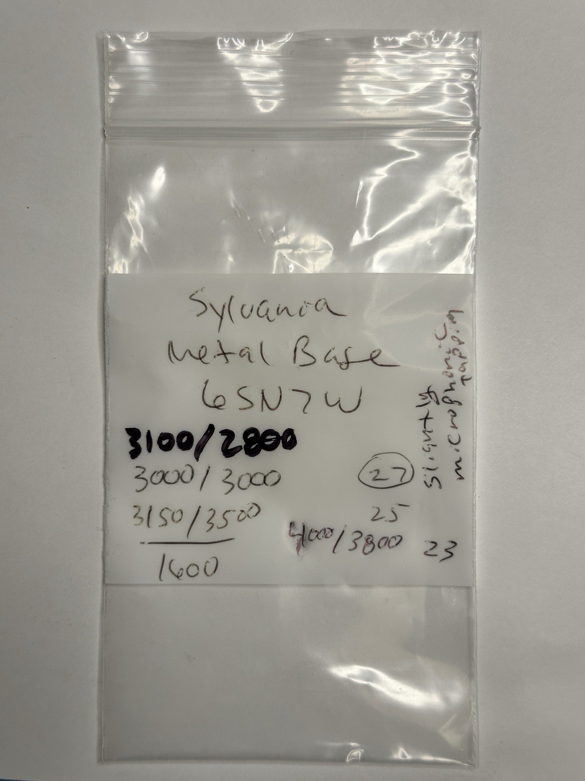 Sylvania JAN CHS 6SN7W Metal Base Vacuum Tube Tested 3100/2800 USA