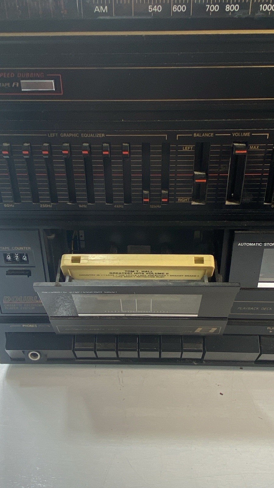 GE Compact Stereo System #11-1000 AM/FM Stereo 2 Cassette Phono Equalizer Read