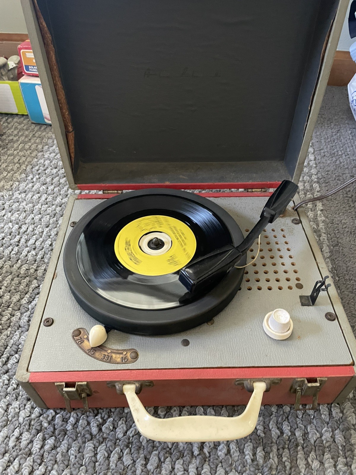 Wards airline Vintage Record Player 4 speed- tested watch video