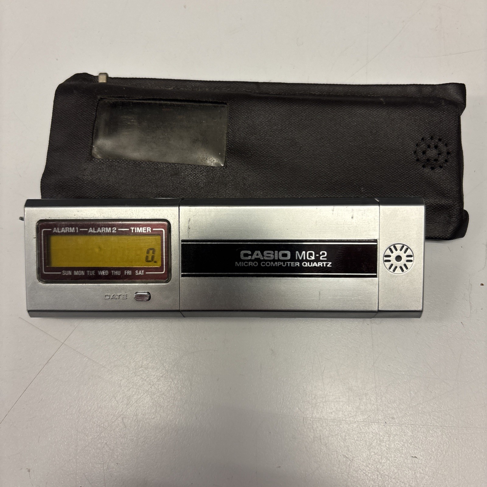 Vtg 1977 Retro Casio MQ-2 Quartz Micro Computer (clock, Alarm, Calculator)&Case