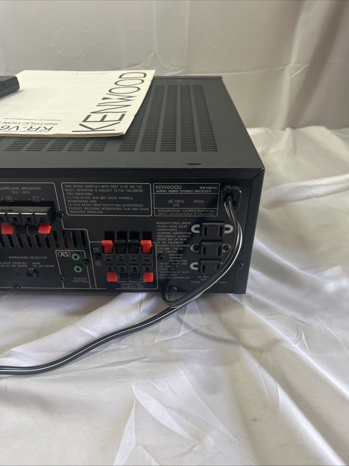 Vintage Kenwood KR-V6030 Stereo Receiver Tested Excellent W/ Remote & Manual