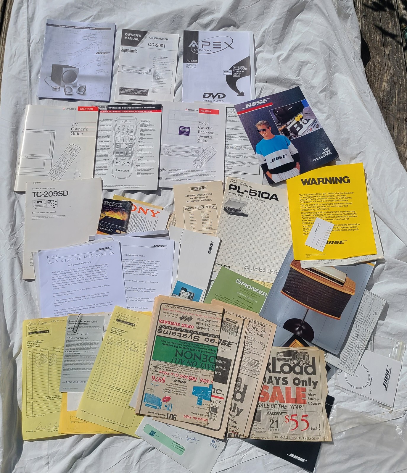 Instruction Manuals Paperwork for Electronics Vintage and Modern Bose and Others
