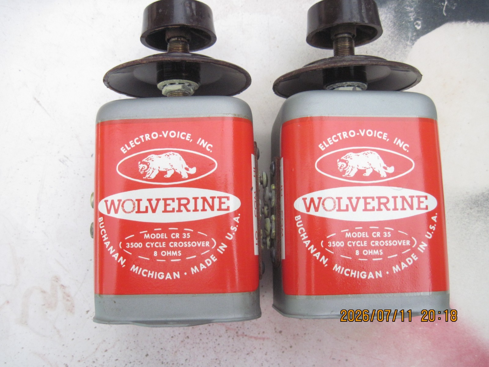 ELECTRO-VOICE PAIR of WOLVERINE MODEL CR-35 3500 HZ CROSS-OVERS 8 OHMS
