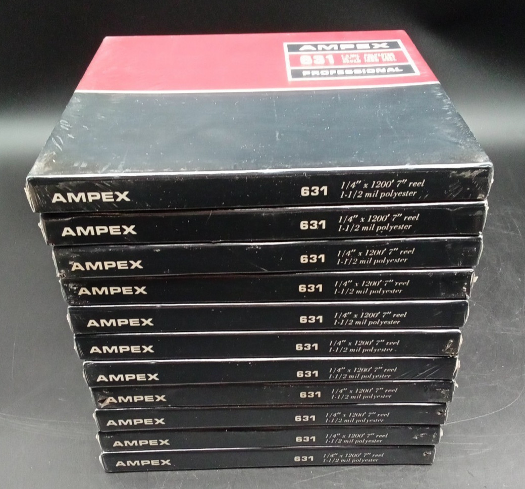 AMPEX 631 Reel to Reel Professional Recording Tape (lot of 11) 7″ Reel ~ Sealed