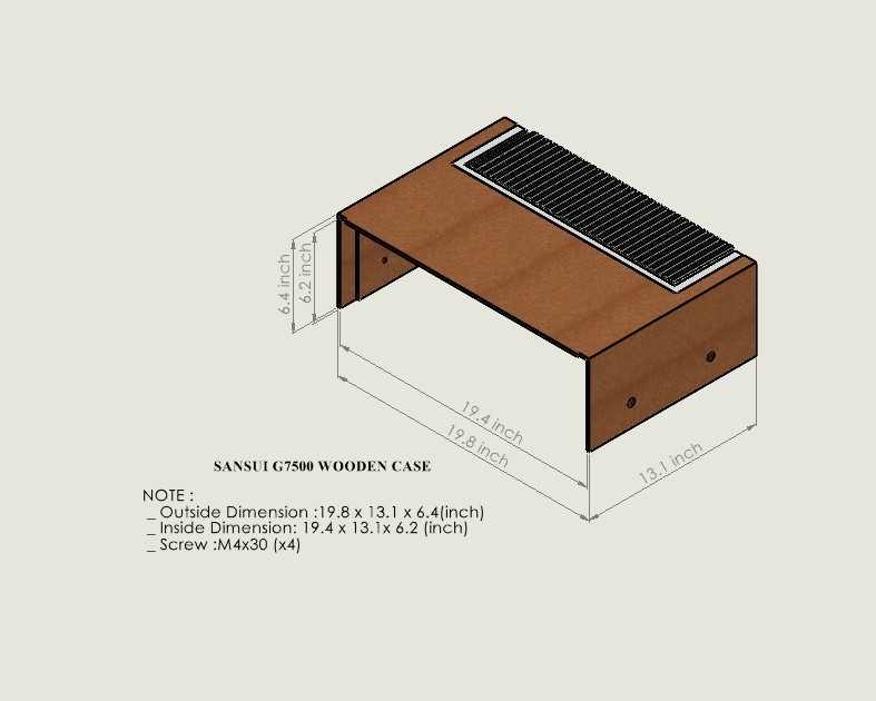 Light Cherry Sansui G-7500 Wood Case – Plywood Cabinet –10 Year WRT