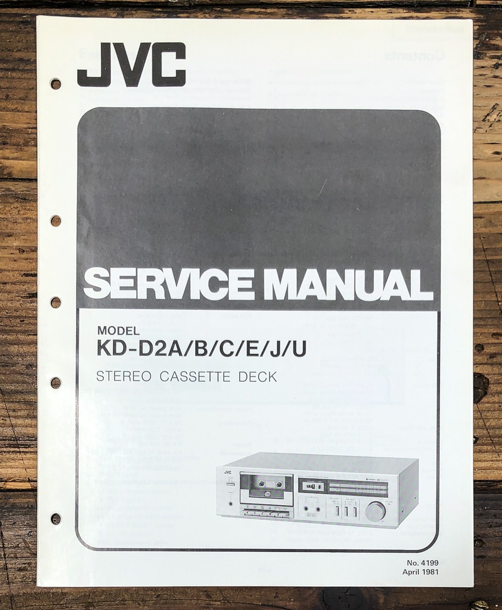 JVC KD-D2 Cassette Service Manual *Original*