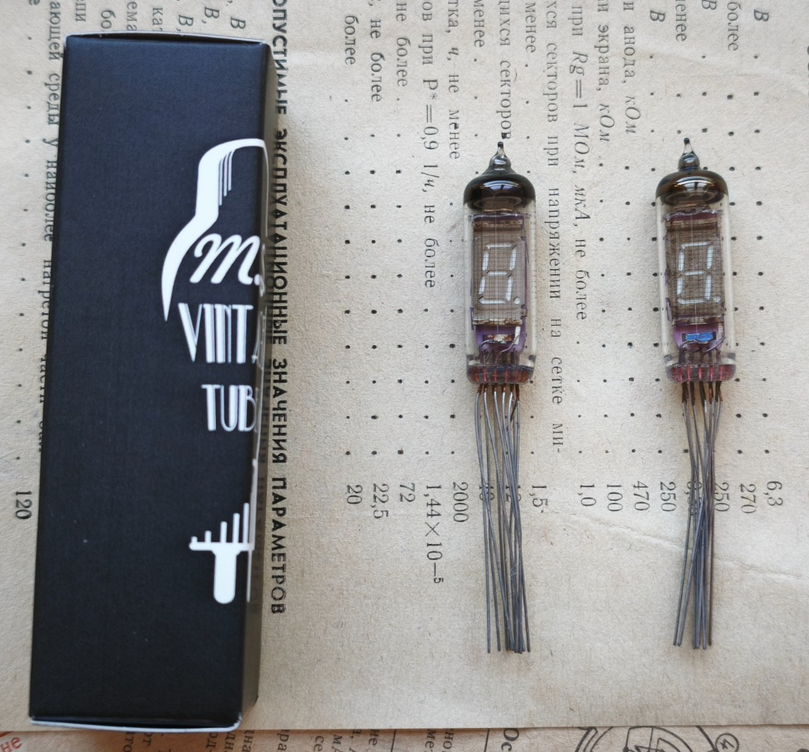 IV-3A x 2 VFD Nixie Tube 7-segment indicator NOS (USA Seller)