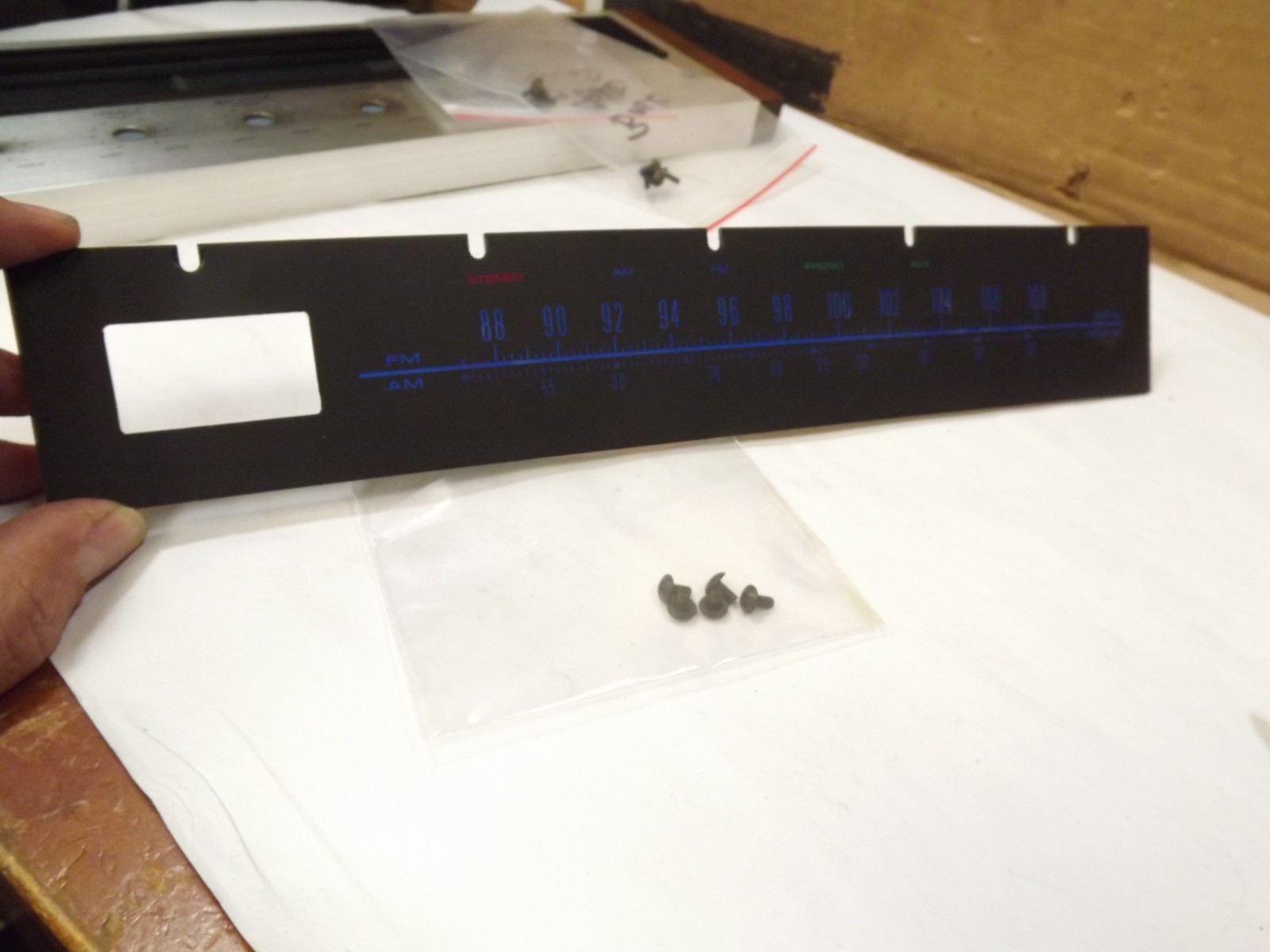 pioneer sx 525 receiver part Tuning scale w/ Top Screws